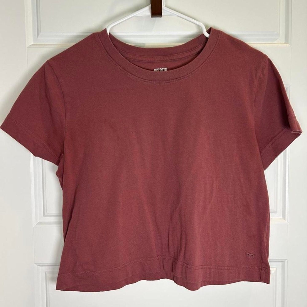 VS Pink Burgundy Crop Tee